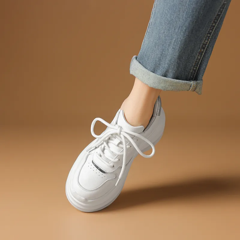 Rosa Bianca Low Top Chunky Sneakers Women's White-4