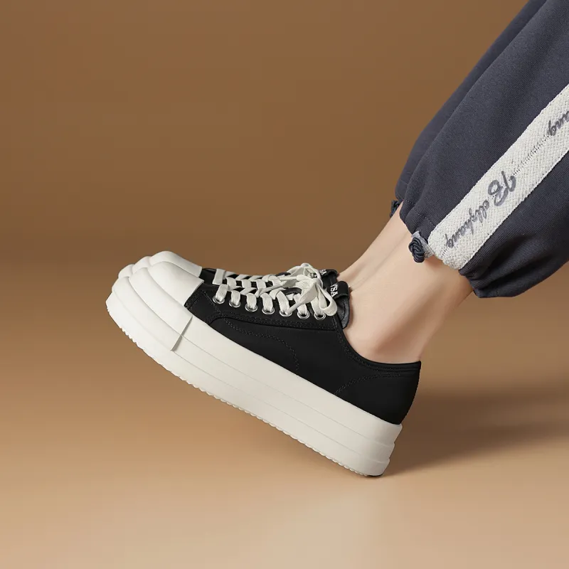 Rosa Bianca Lightweight Height Increasing Low Top Skateboard Shoes Women's-3