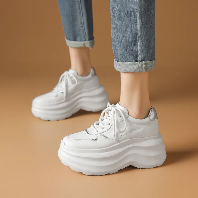 Rosa Bianca Low Top Chunky Sneakers Women's White-2