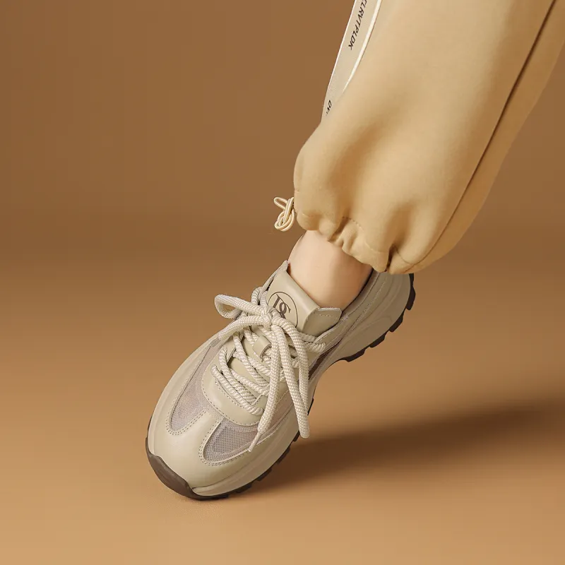 Rosa Bianca Anti-Slip Wear-Resistant Breathable Lightweight Height Increasing Low-Top Chunky Sneakers Women's-9