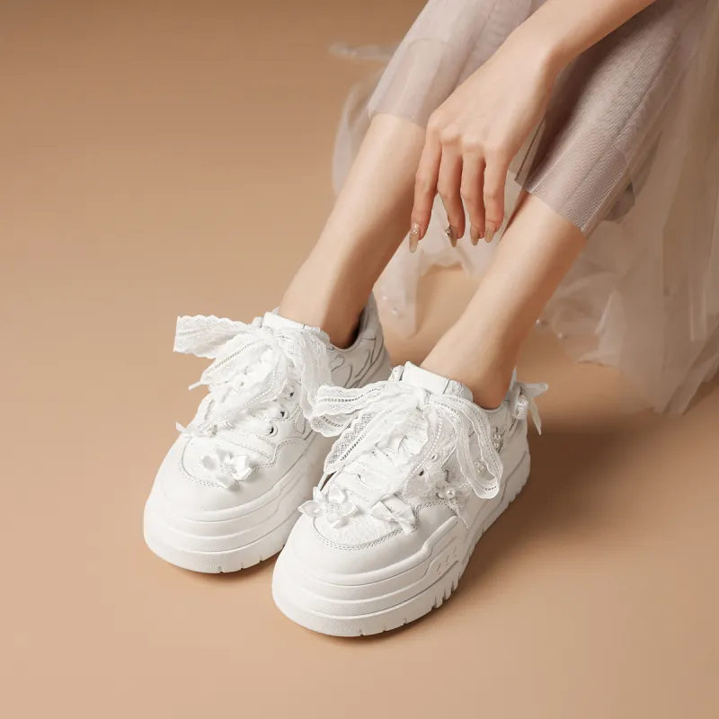 Rosa Bianca Low-Top Skateboard Shoes Women's White-2