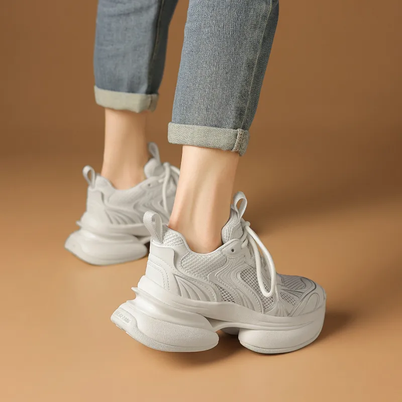 Rosa Bianca Cushioning Height Increasing Low-Top Chunky Sneakers Women's-7