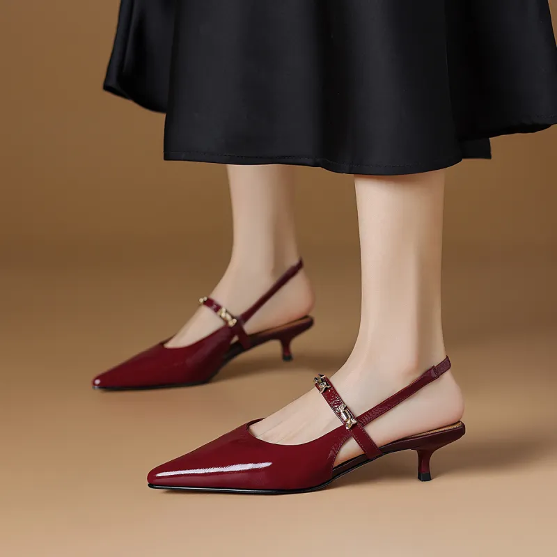Rosa Bianca High Heels Women's Burgundy/Ecru/Black-13