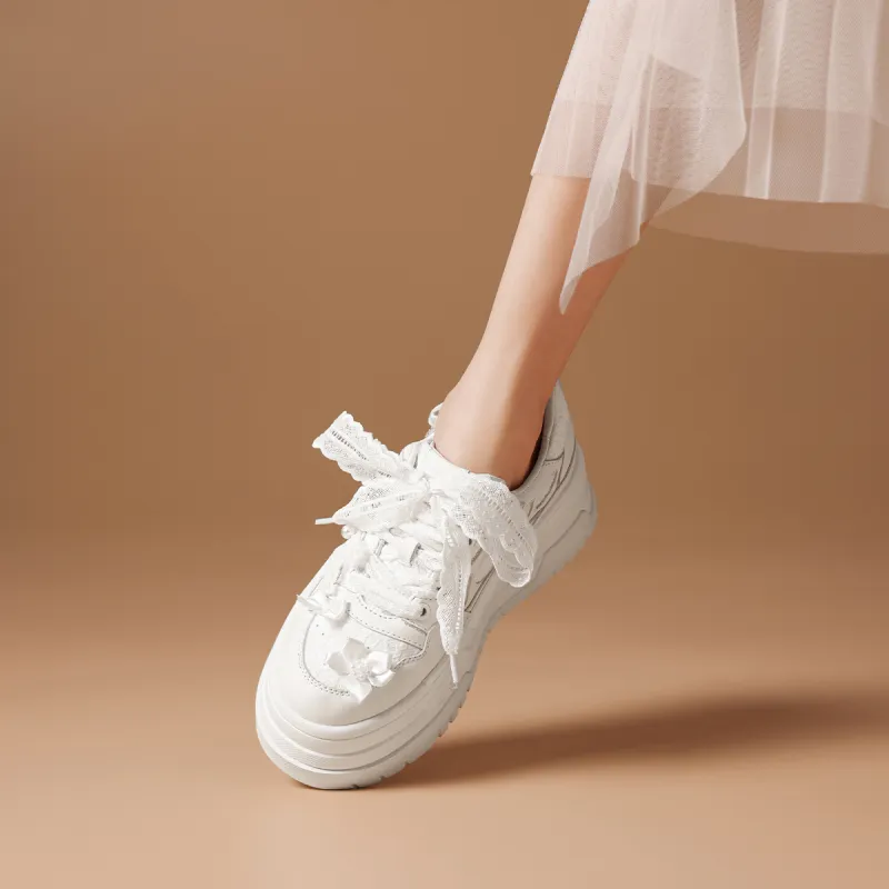 Rosa Bianca Low-Top Skateboard Shoes Women's White-4
