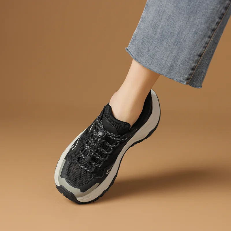 Rosa Bianca Breathable Lightweight Height Increasing Low-Top Chunky Sneakers Women's-5
