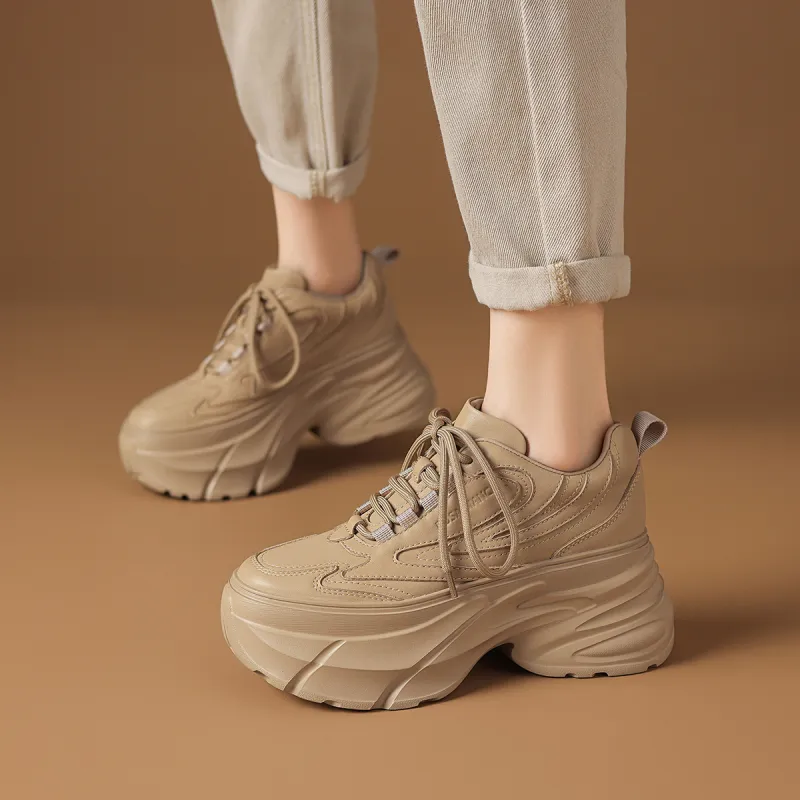 Rosa Bianca Wear-Resistant Breathable Height Increasing Low-Top Chunky Sneakers Women's-8