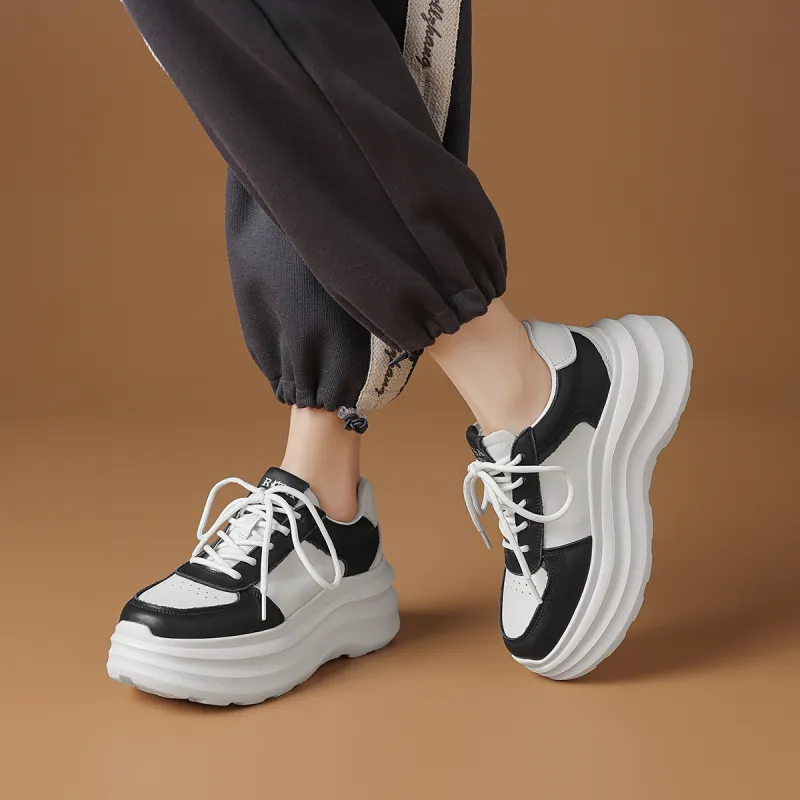 Rosa Bianca Breathable Lightweight Height Increasing Low-Top Chunky Sneakers Women's-12