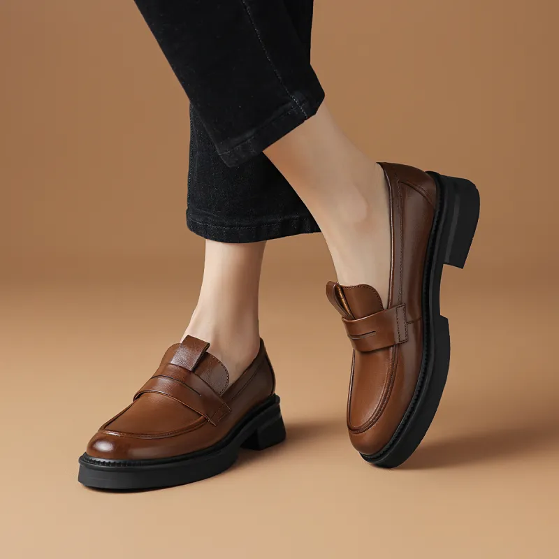 Rosa Bianca Loafers 4.1cm Women's Brown-4