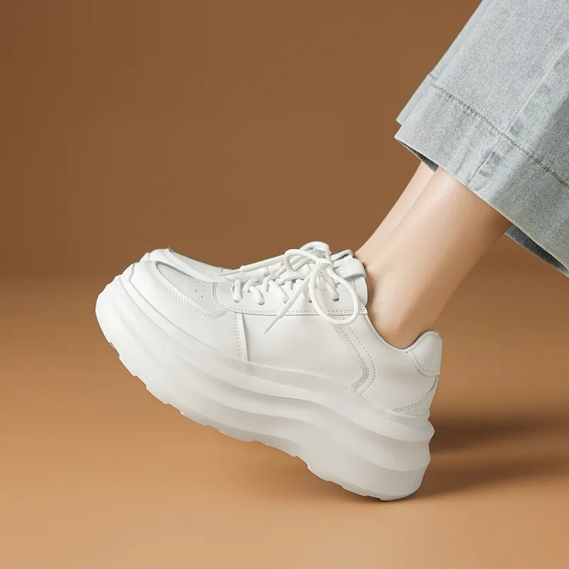 Rosa Bianca Breathable Lightweight Height Increasing Low-Top Chunky Sneakers Women's-3