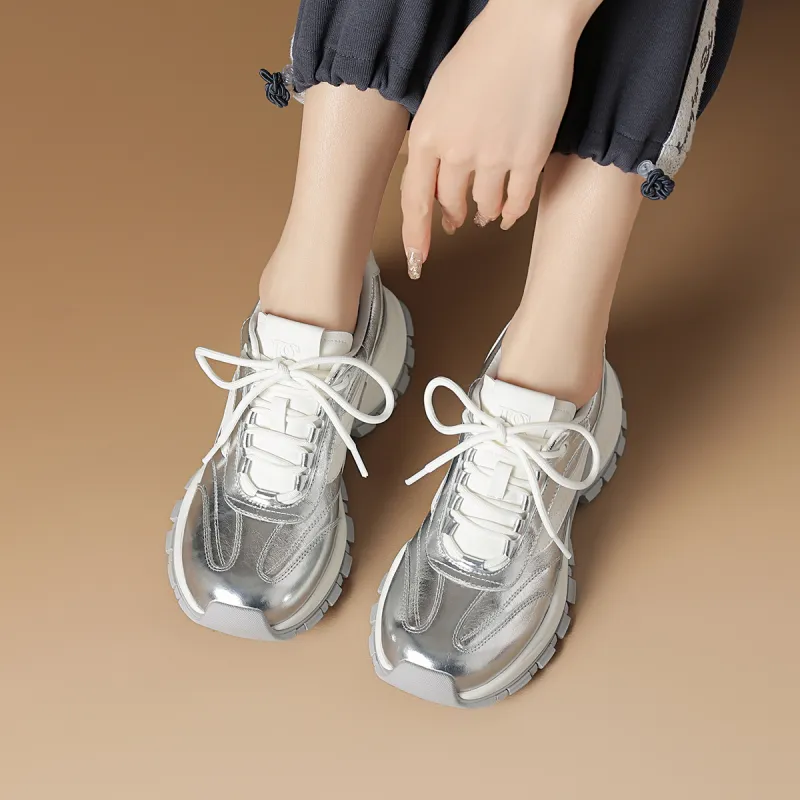 Rosa Bianca Lightweight Height Increasing Low Top Chunky Sneakers Women's-8