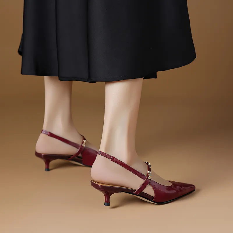 Rosa Bianca High Heels Women's Burgundy/Ecru/Black-17