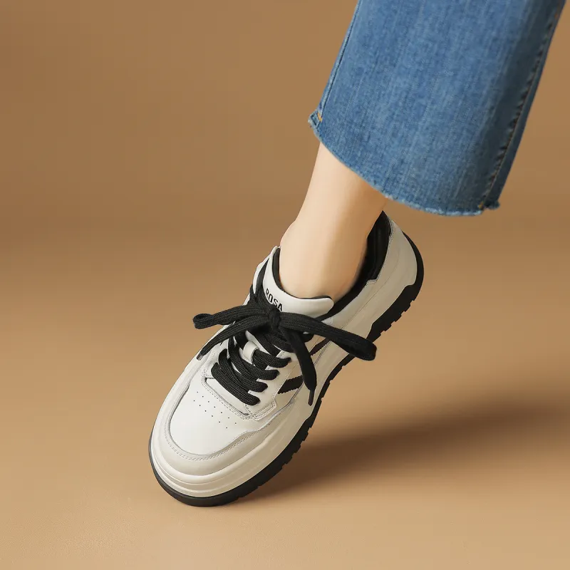 Rosa Bianca Breathable Lightweight Height Increasing Warm Low-Top Skateboard Shoes Women's-4
