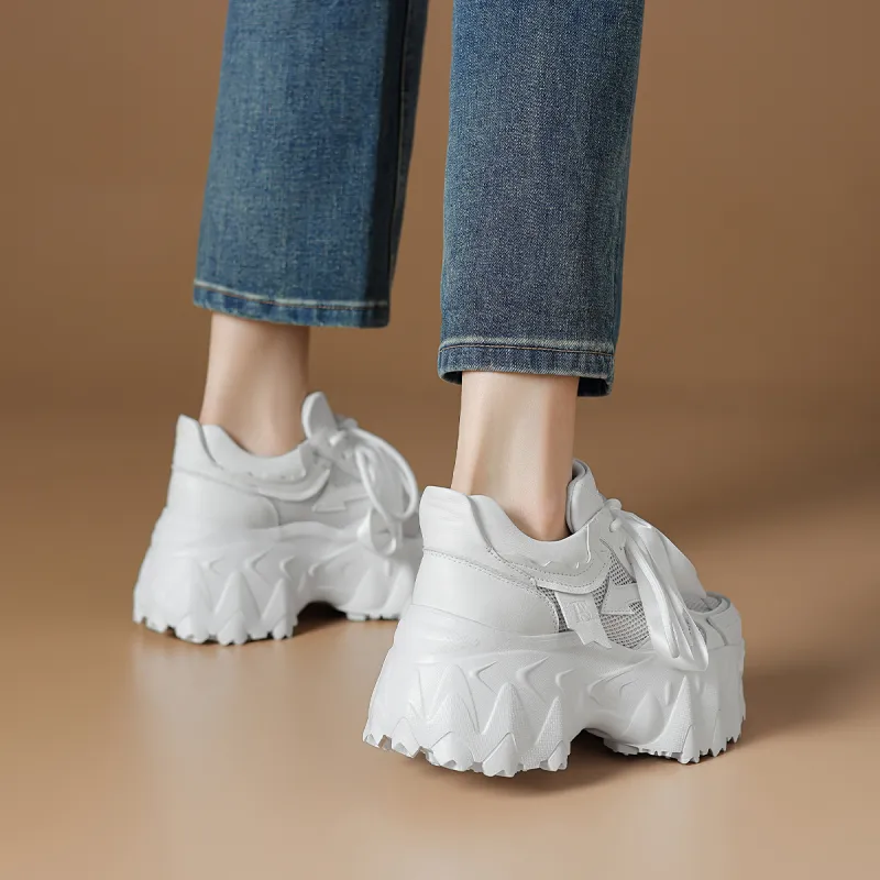 Rosa Bianca Breathable Lightweight Height Increasing Low Top Chunky Sneakers Women's-6