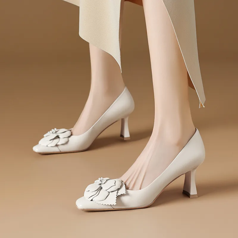 Rosa Bianca Chunky Heel High Heels 6cm Women's-1