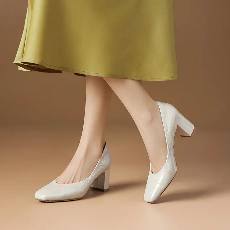 Rosa Bianca Chunky Heel High Heels 6.5cm Women's-4