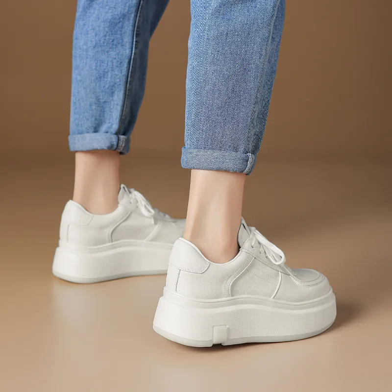 Rosa Bianca White Sneakers Low Top Skateboard Shoes Women's White-6