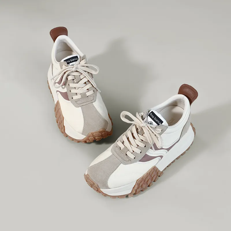 Rosa Bianca Chunky Sneakers Women's White Apricot-5