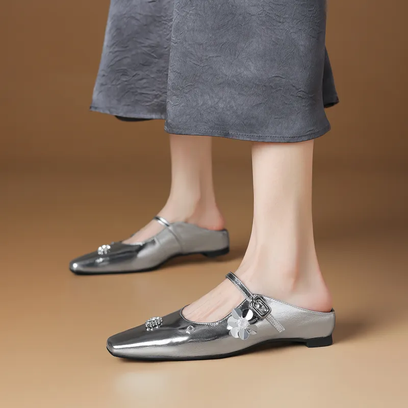 Rosa Bianca Rubber Sole Abrasion Resistant Closed Toe Slippers Women's-7