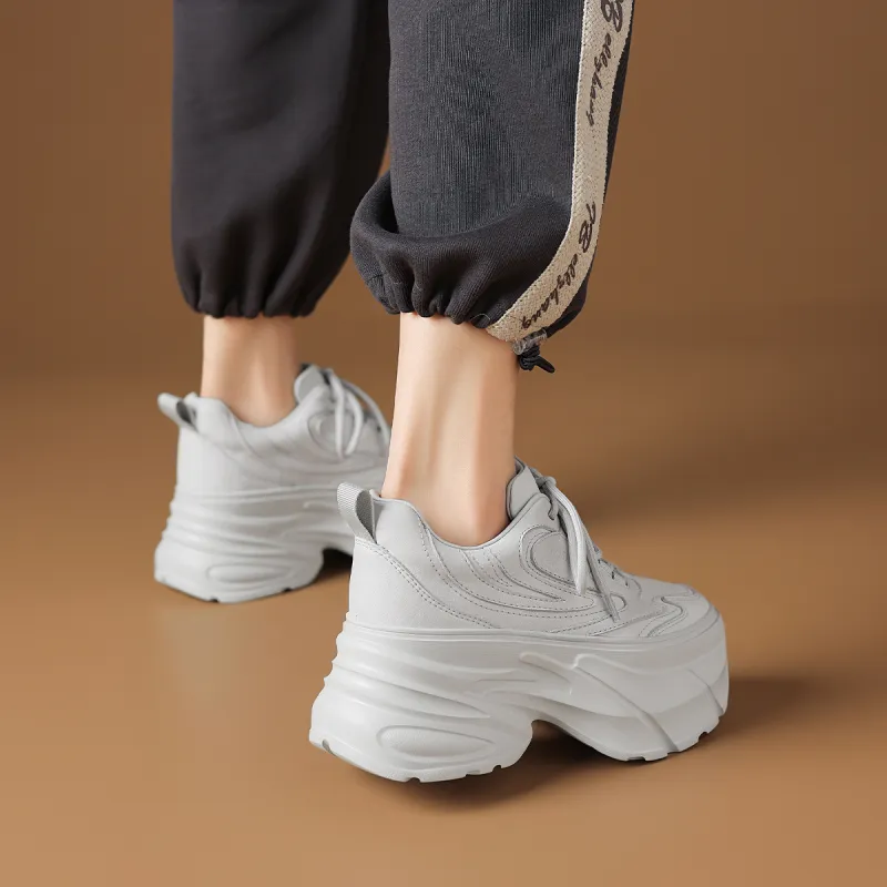 Rosa Bianca Wear-Resistant Breathable Height Increasing Low-Top Chunky Sneakers Women's-4