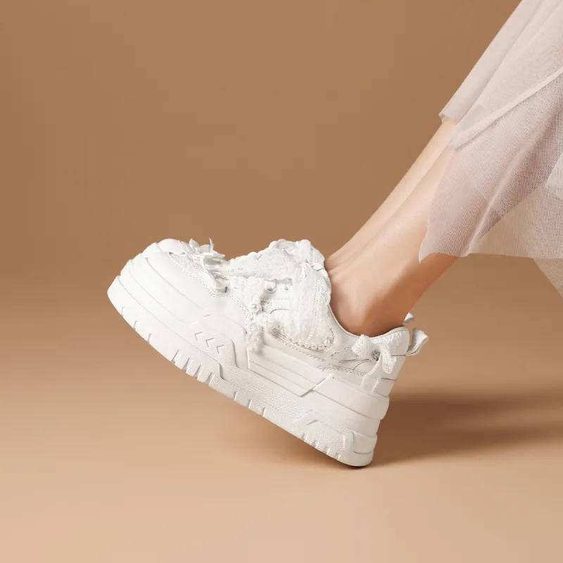 Rosa Bianca Low-Top Skateboard Shoes Women's White-3