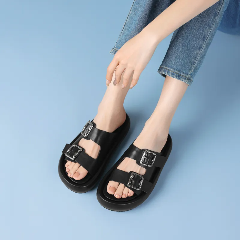 Rosa Bianca PU Polyurethane Rubber Sole Abrasion Resistant Slide Slippers Women's-2