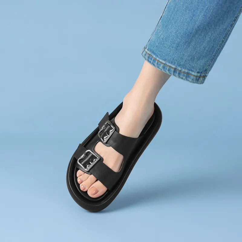 Rosa Bianca PU Polyurethane Rubber Sole Abrasion Resistant Slide Slippers Women's-5