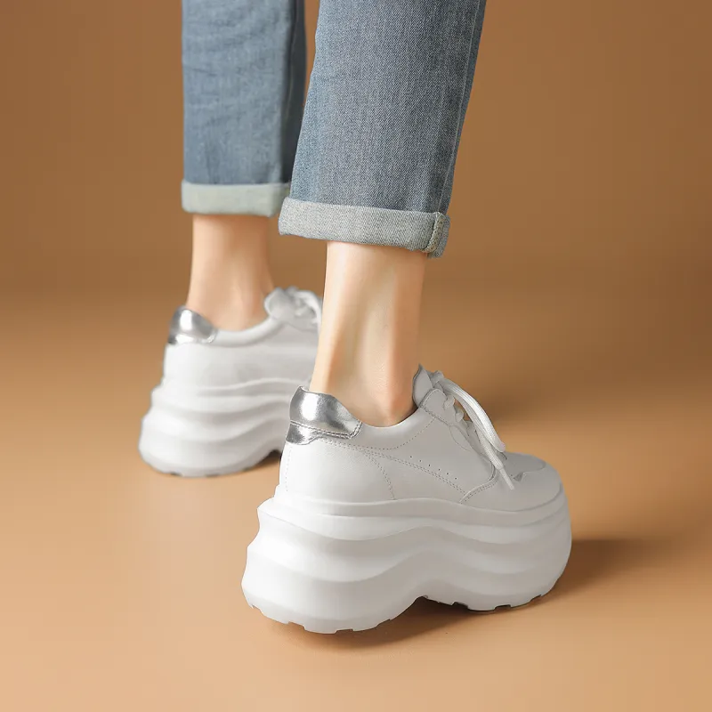 Rosa Bianca Low Top Chunky Sneakers Women's White-5