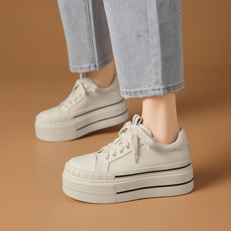 Rosa Bianca Lightweight Breathable Height Increasing Low-Top Skateboard Shoes Women's-2