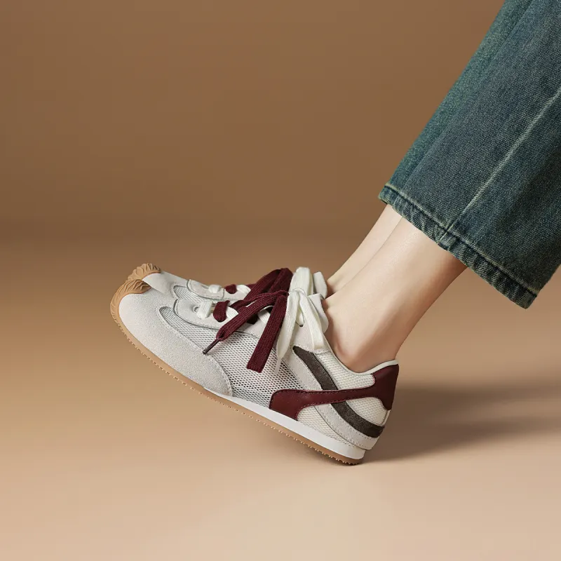 Rosa Bianca German Army Trainers Lightweight And Breathable Low Top Casual Shoes Women's-24