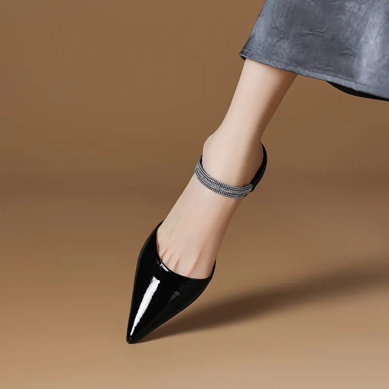 Rosa Bianca Flared Heel High Heels 8cm Women's-4