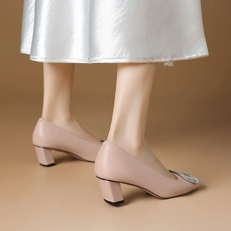 Rosa Bianca Chunky Heel High Heels 4.7cm Women's-17