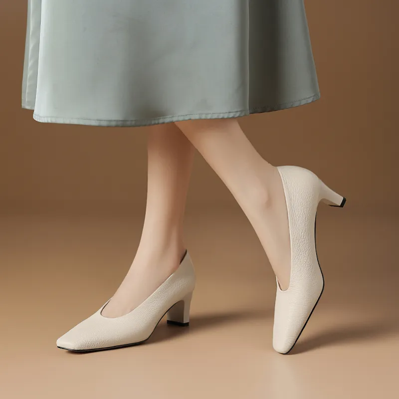Rosa Bianca Chunky Heel High Heels 5.6cm Women's-4