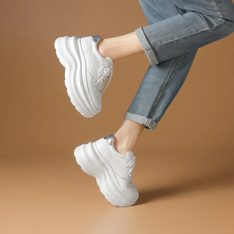 Rosa Bianca Low Top Chunky Sneakers Women's White-6