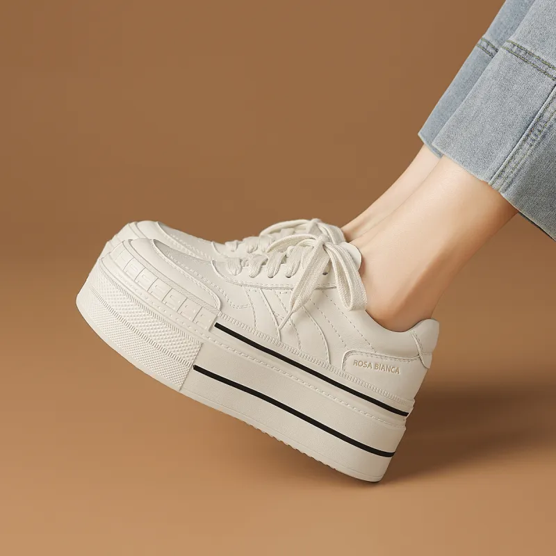 Rosa Bianca Lightweight Breathable Height Increasing Low-Top Skateboard Shoes Women's-6