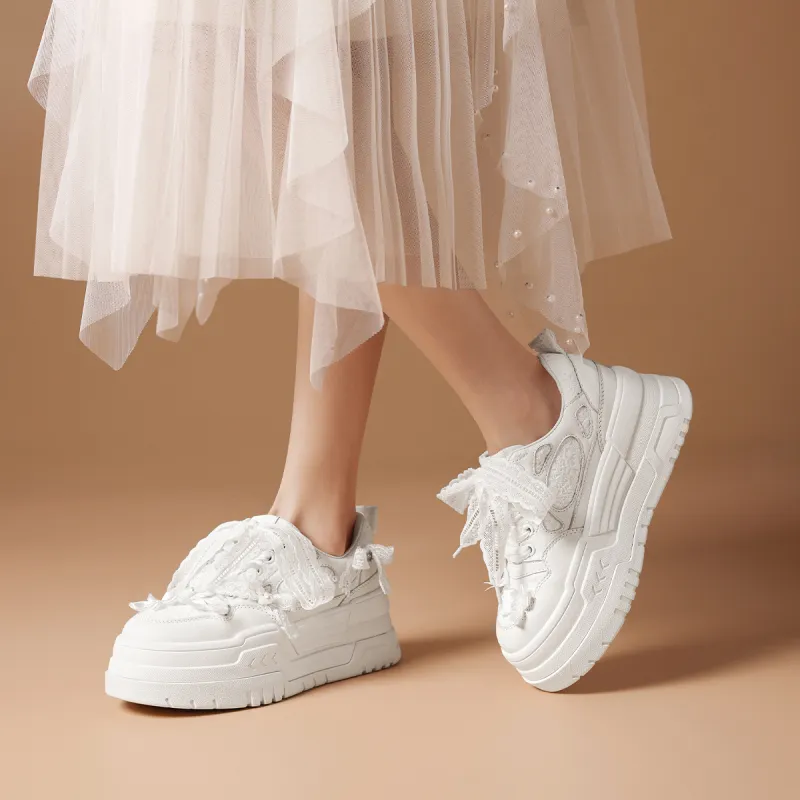 Rosa Bianca Low-Top Skateboard Shoes Women's White-5