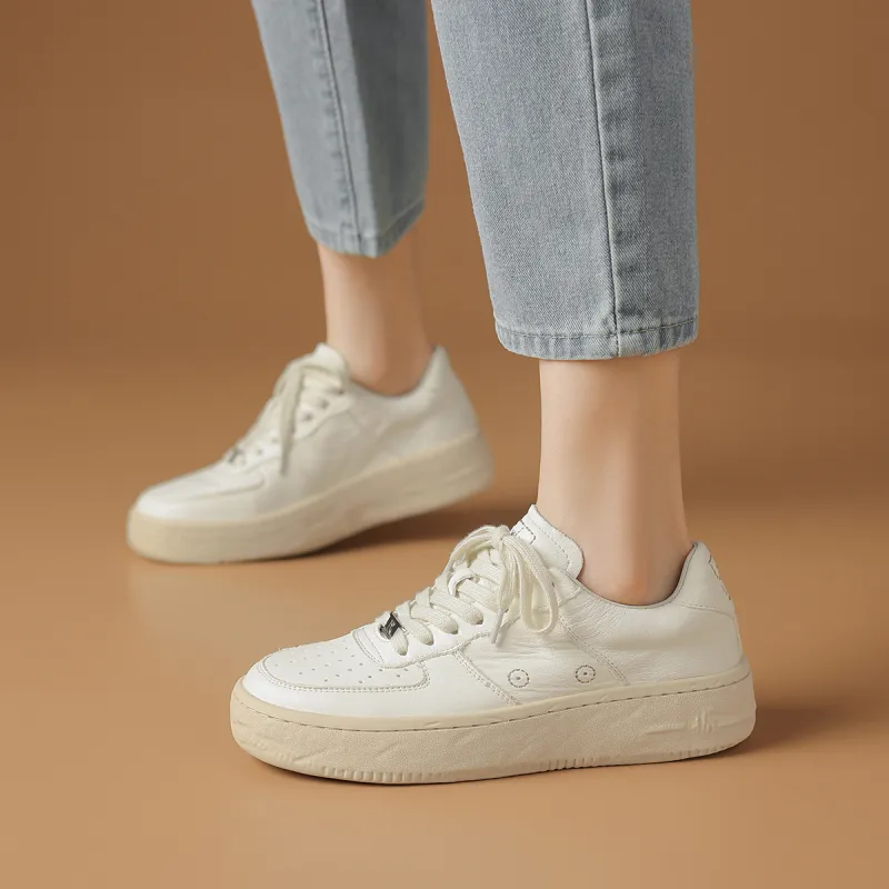 Rosa Bianca Lightweight Breathable Height Increasing Low-Top Skateboard Shoes Women's-2
