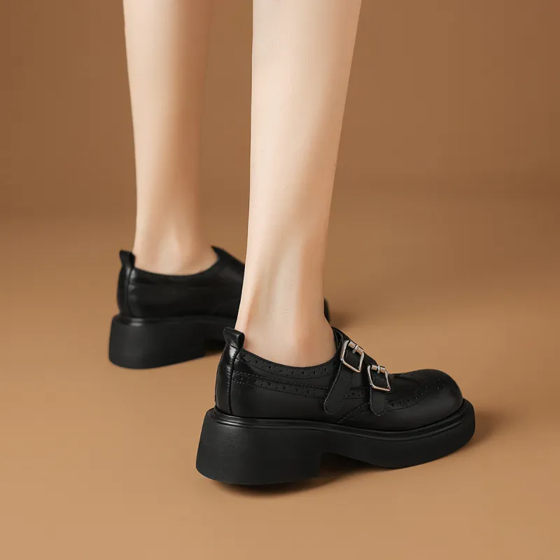 Rosa Bianca Loafers 4.6cm Women's Black-6