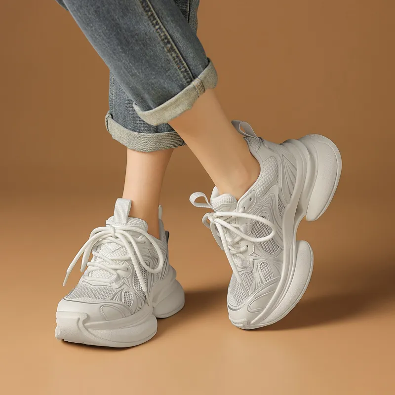 Rosa Bianca Cushioning Height Increasing Low-Top Chunky Sneakers Women's-4