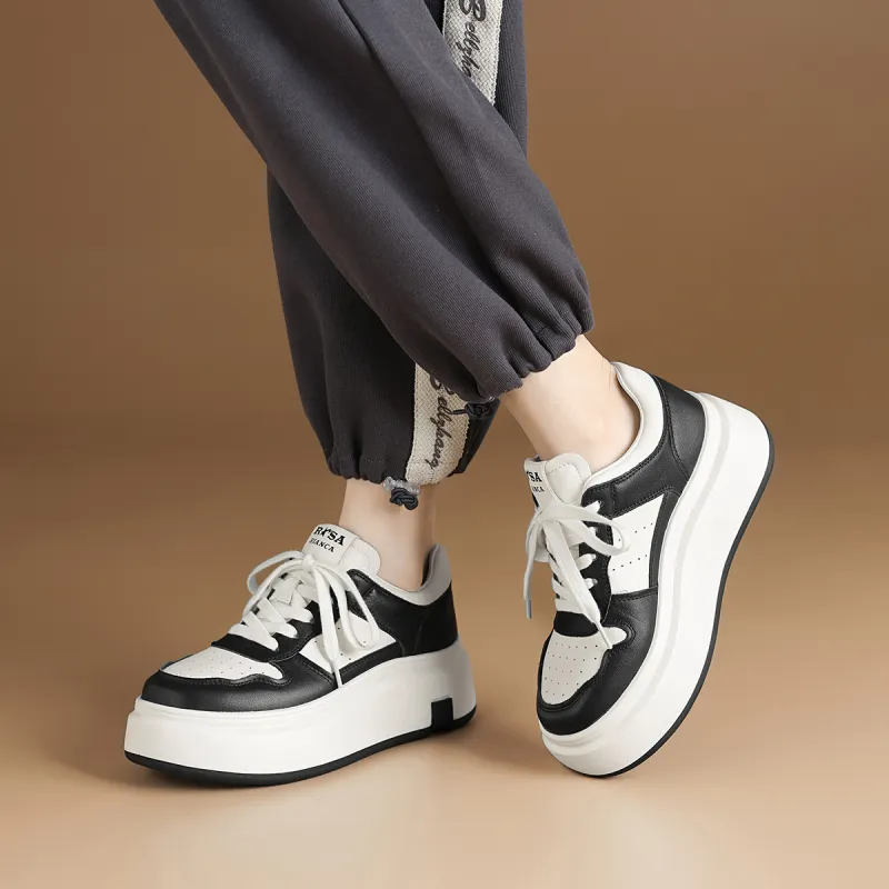 Rosa Bianca Lightweight Breathable Height Increasing Low-Top Skateboard Shoes Women's-14