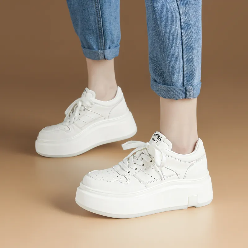 Rosa Bianca Lightweight Breathable Height Increasing Low-Top Skateboard Shoes Women's-1