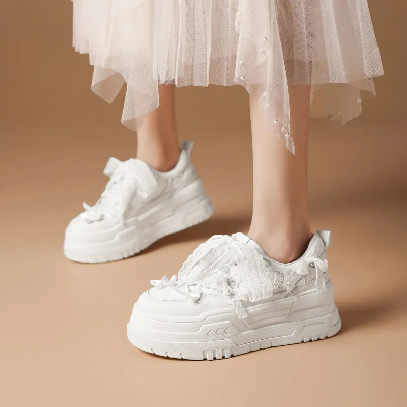 Rosa Bianca Low-Top Skateboard Shoes Women's White-1