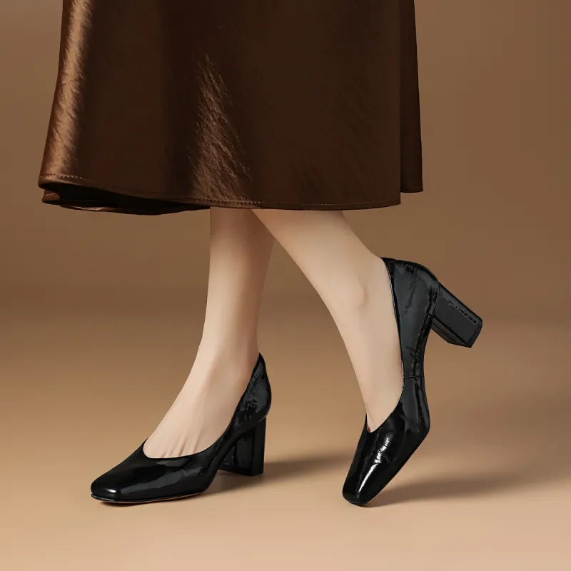 Rosa Bianca Chunky Heel High Heels 6.5cm Women's-11