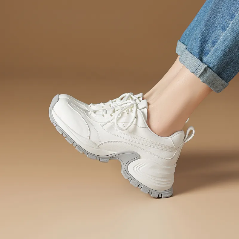 Rosa Bianca Lightweight Height Increasing Low Top Chunky Sneakers Women's-3