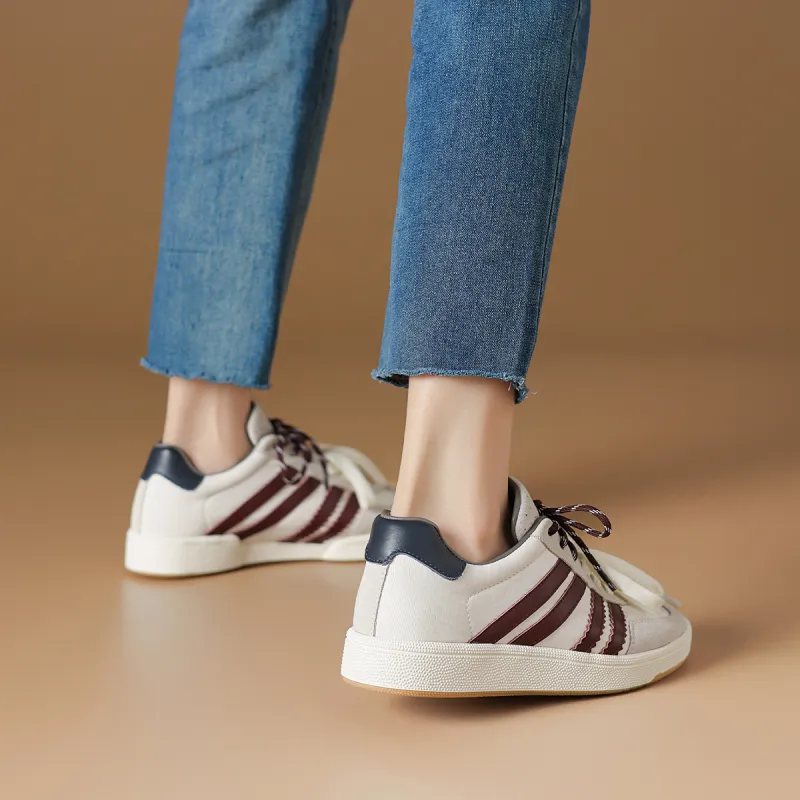 Rosa Bianca Lightweight Height Increasing Low-Top Skateboard Shoes Women's Ecru-12