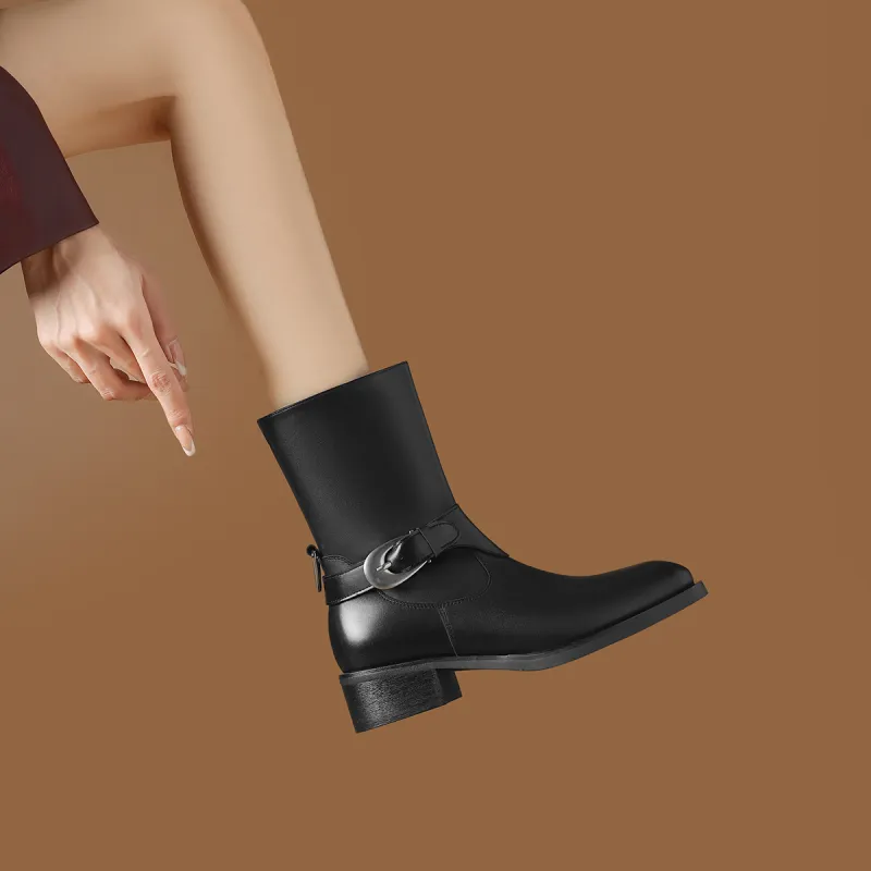 Rosa Bianca Ankle Boots 4cm Women's Black-5