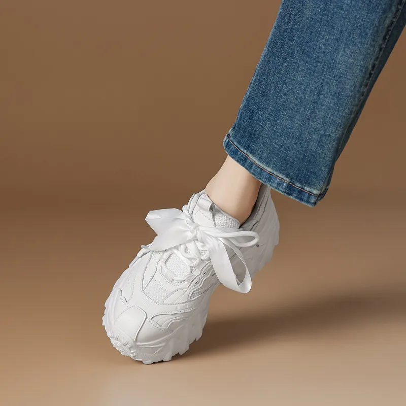 Rosa Bianca Lightweight Height Increasing Low Top Chunky Sneakers Women's-3