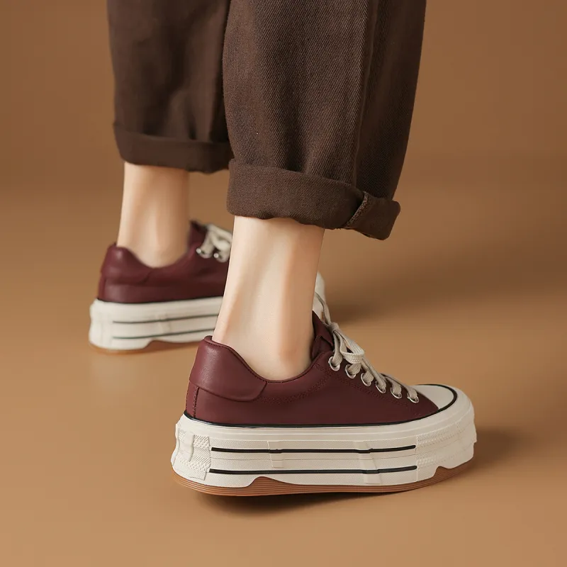 Rosa Bianca Low-Top Skateboard Shoes Women's Ancora Red-21