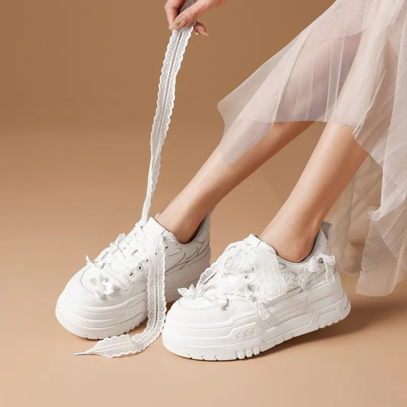 Rosa Bianca Low-Top Skateboard Shoes Women's White-7