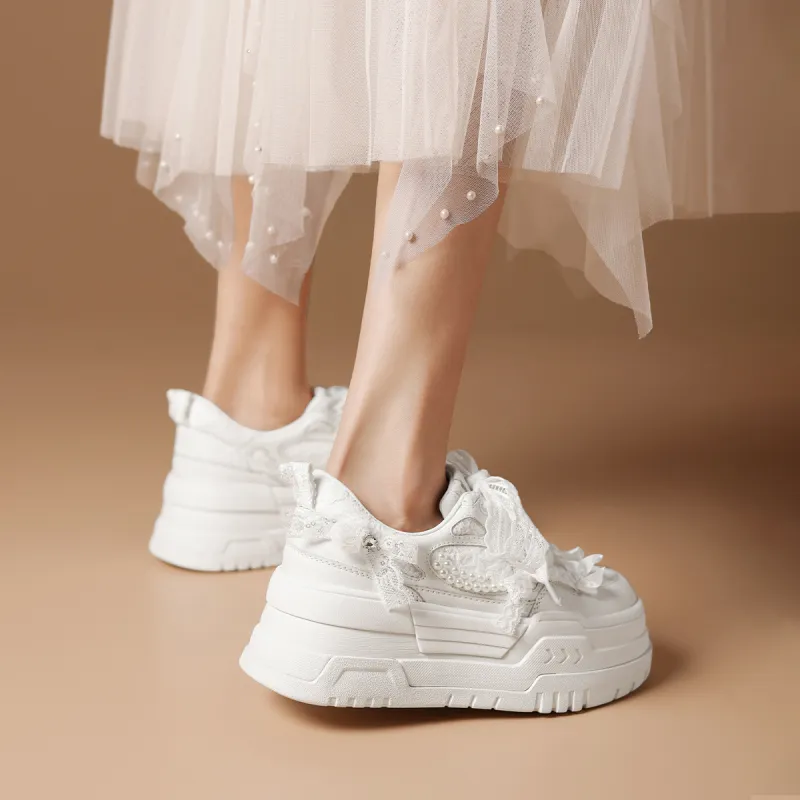 Rosa Bianca Low-Top Skateboard Shoes Women's White-6