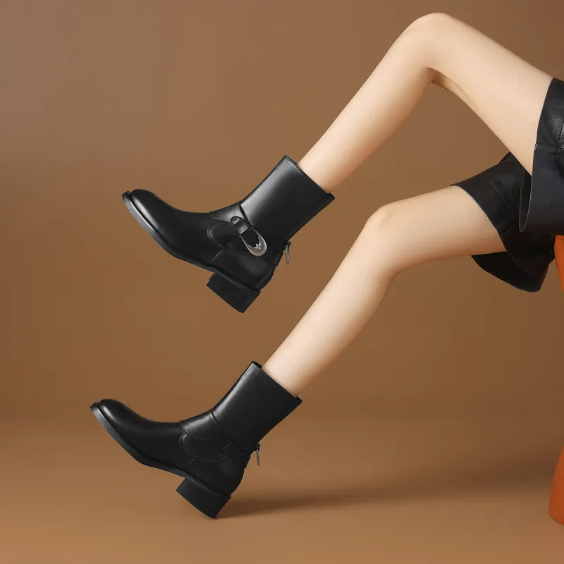 Rosa Bianca Ankle Boots 4cm Women's Black-2
